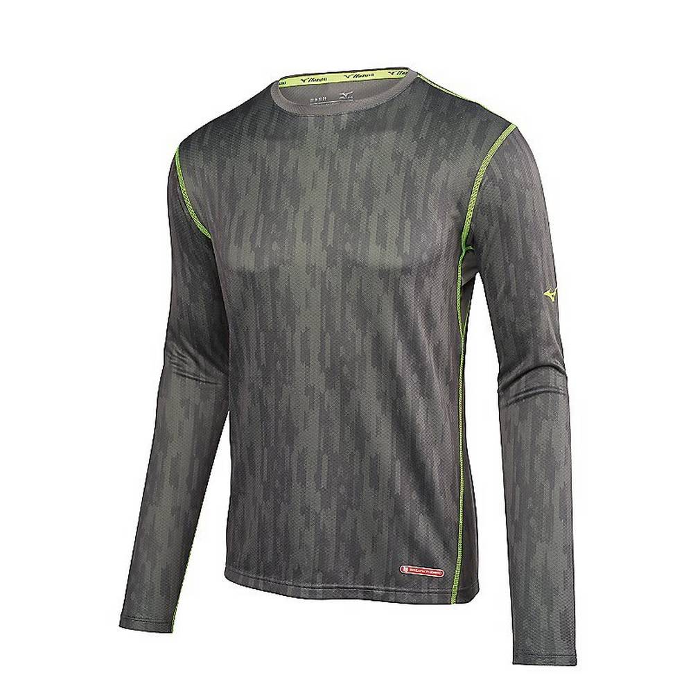 Mizuno Breath Thermo - Erkek Base Layer - Gri/Sarı Türkiye (ANYMWR-465)